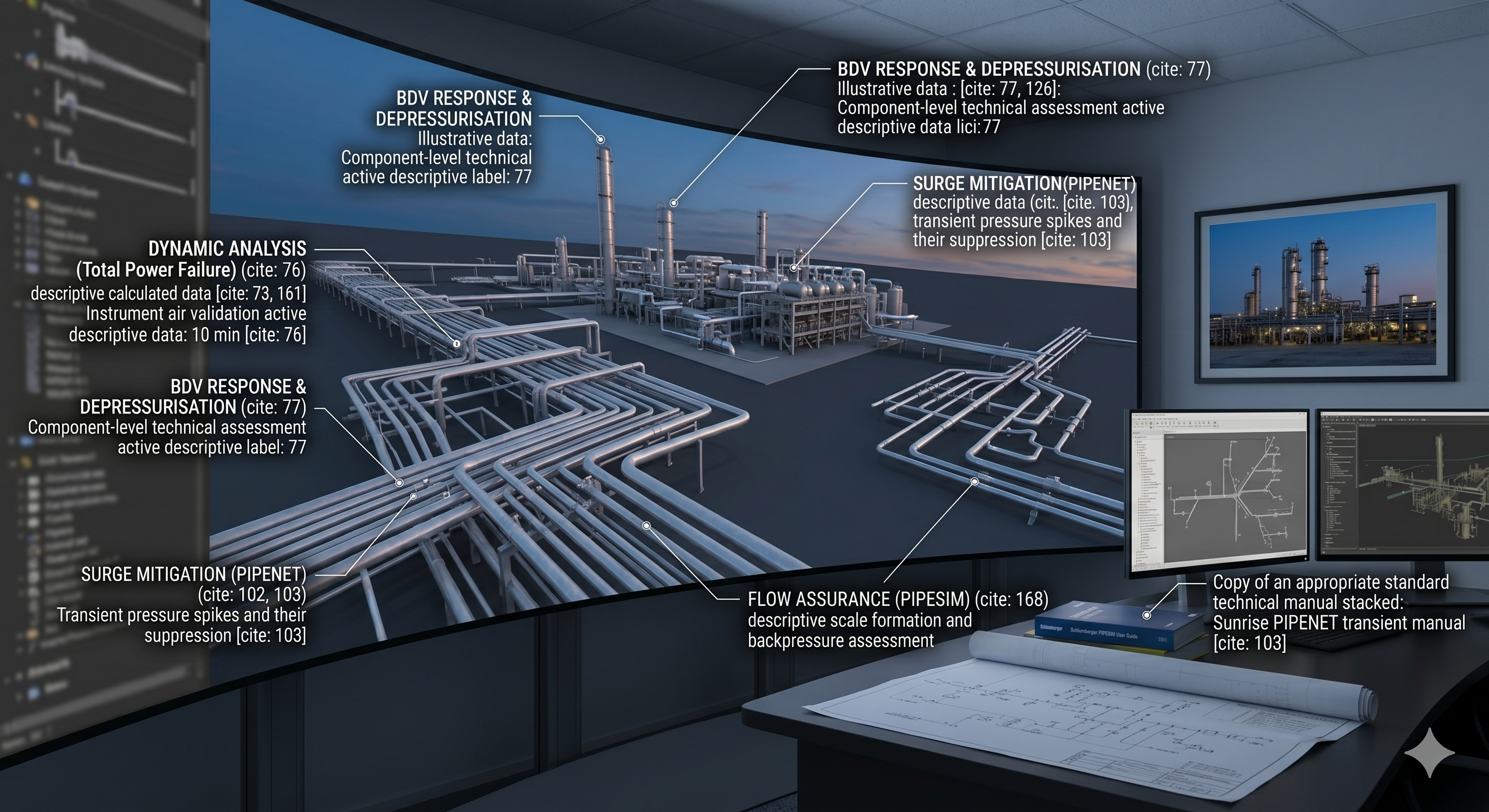 Engineer working on dynamic simulation screens